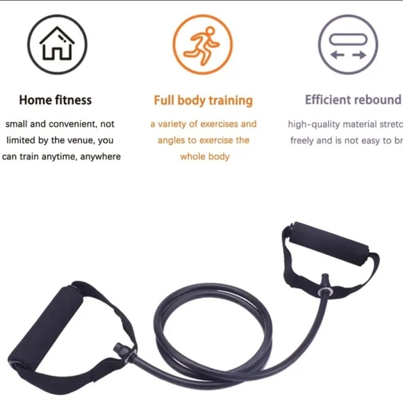 Home Fitness Revolution: 5-Level Adjustable Resistance Bands with Handles - Picture 3 of 7